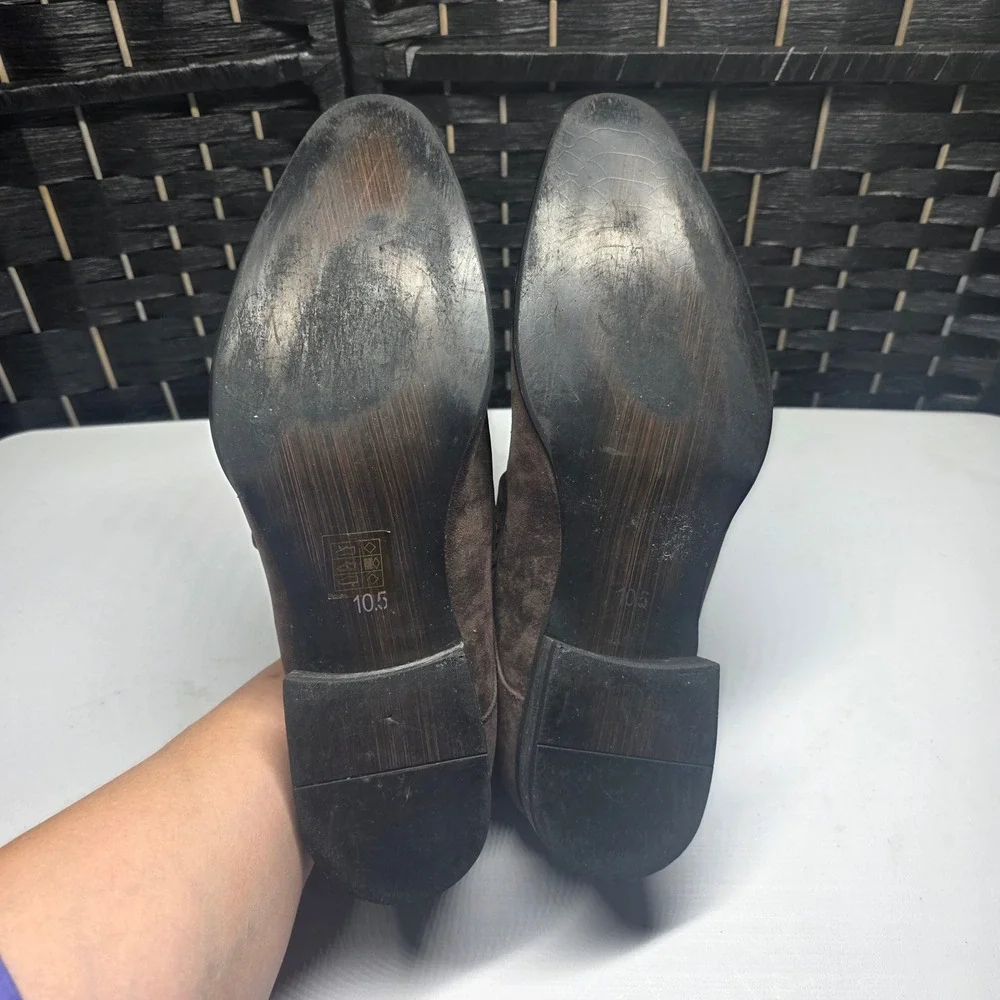 Amali Mens Brown Faux Suede Monk Strap Oxford Dress Shoes 2716-065‎ Size 10.5
